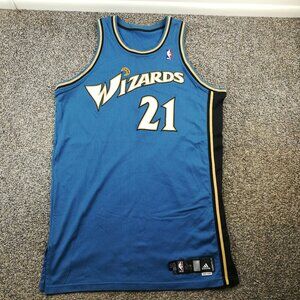 Team Issued 2007-08 Washington Wizards Donell Taylor Jersey Pro Cut Adidas Sz 50